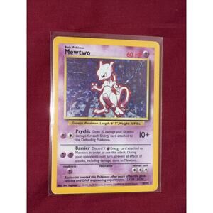 1999 Pokemon Base Set Mewtwo 10/102 Holo Rare WOTC Vintage